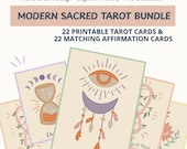 Printable Tarot Deck Bundle: 44 Major Arcana & Affirmation Cards, Suitable for Beginners (PDF)
