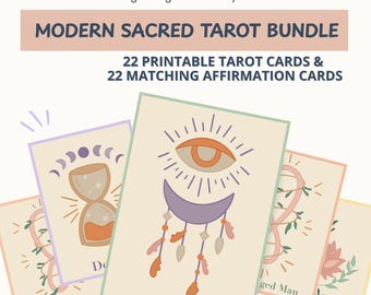 Tarot Karten Set: 44 große Arcana Karten und Affirmationen, auch für Anfänger geeignet (PDF)