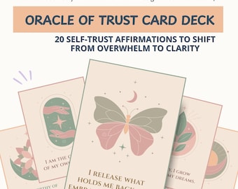 Druckbares Orakel Deck: Selbstvertrauen Affirmationen, Sacred Geometry Karten für Frauen & Rituale (PDF)