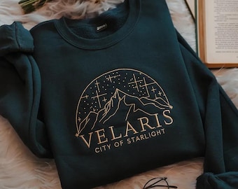 Velaris Embroidered Sweatshirt, ACOTAR Shirt, City of Starlight Crewneck, Sarah J Maas Merch, Fantasy Book Lover Gift, The Night Court Shirt