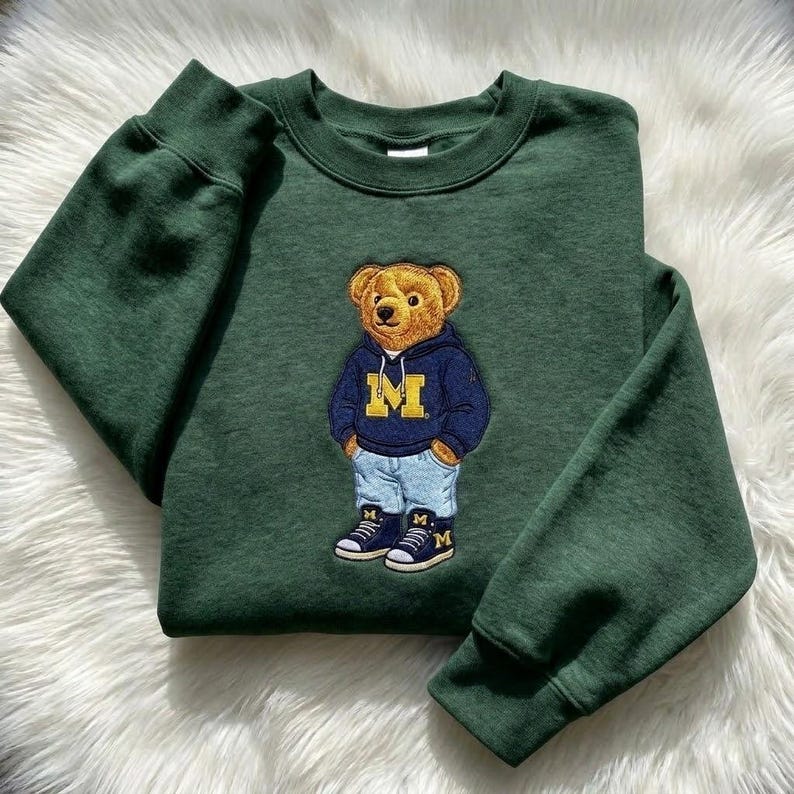 EMBROIDERED Bear Mascot Sweatshirt, College Team Crewneck, University Spirit Wear, Game Day Mascot Shirt, Custom Mascot Team Shirt image 3