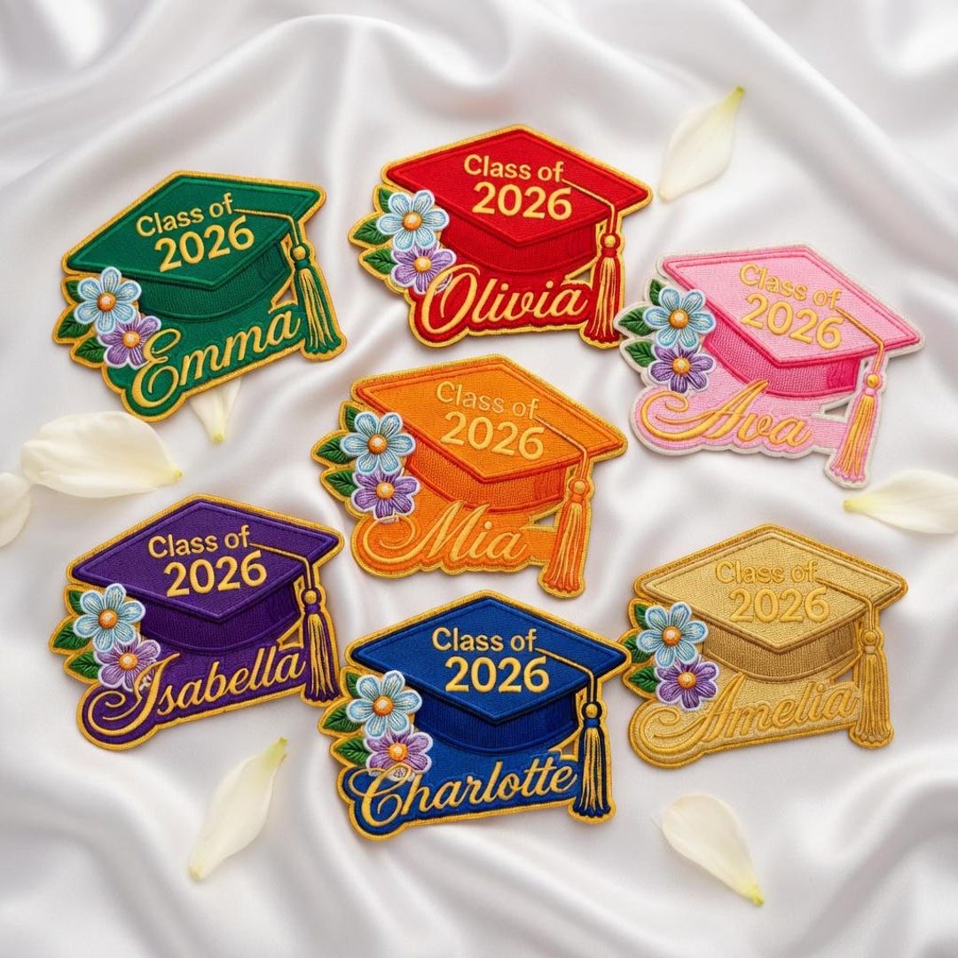 Ase Gradution Patch Graduation Cap Embroidered Patch, Class of 2026 Iron on Patch, Custom ...