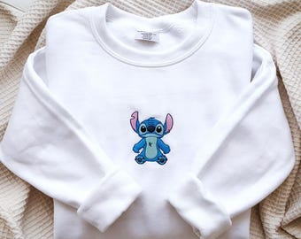 Stitch Embroidered Sweatshirt, Cute Disney Stitch Crewneck, Experiment 626 T-Shirt, Lilo And Stitch Sweater, Stitch Birthday Shirt