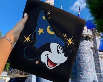 EMBROIDERED Walt Disney Fantasia Mickey Sweatshirt, Fantasia Mickey Shirt, Mickey Sorcerer Sweater, Disney Fantasmic Shirt,Mickey Wizard Tee