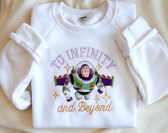 Sudadera bordada "Hasta el infinito y más allá", camisetas a juego de Buzz y Woody, camiseta de los Amigos de Disney, camiseta de Toy Story de Disney, Toy Story de Pixar