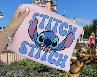 Sudadera bordada de Stitch, camiseta de Stitch de Disney, camiseta de Lilo y Stitch, conjunto para viaje a Disney, suéter pastel de Disney, ropa de Disneyland