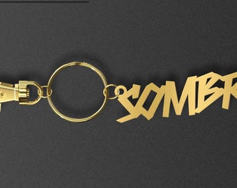 Sombra Metal Keychain Accessory Clip on | Backpack Accessory | Pants Accessory | Keychain Accessory Gold Finish Custom Keychain
