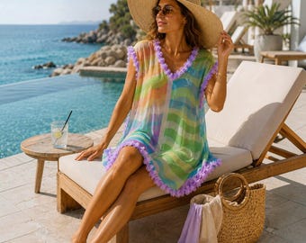 Handmade Bohemian Beach Cover-Up Dress: Summer Vacation Style