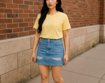 Handgemachtes Gelbes Crop Top: Boho Bluse im Vintage Style