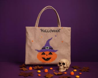 Handmade Pumpkin Candy Bag: Kids Halloween Trick or Treat Tote