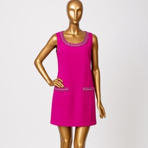 Handmade Fuchsia Strapless Mini Dress – Vintage Inspired Dress – Dress for Summer Parties and Special Occasions - Chic and Elegant Outfit