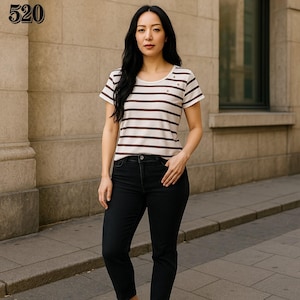 Handmade Striped White Blouse: Minimalist Boho Summer Top
