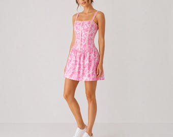 Handmade Pink Lace Dress: Vintage Style Summer Outfit