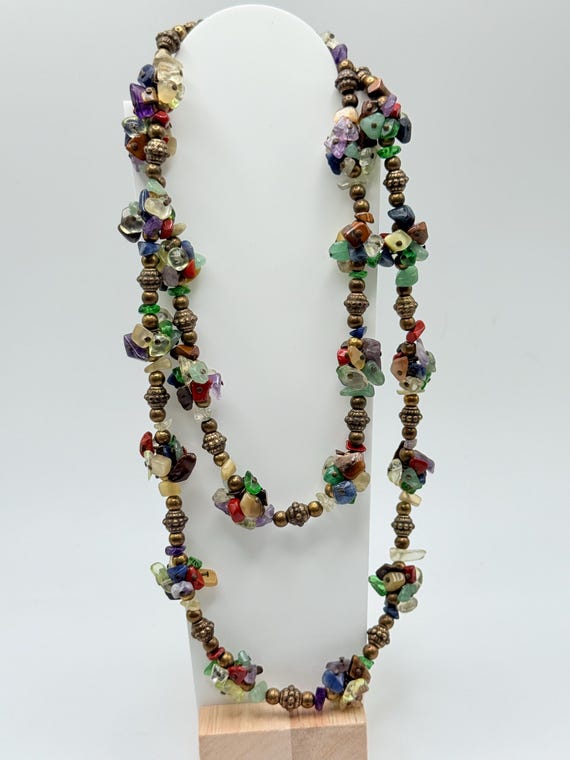 Signed Cookie Lee Necklace: Vintage Boho Bead Chi… - image 2