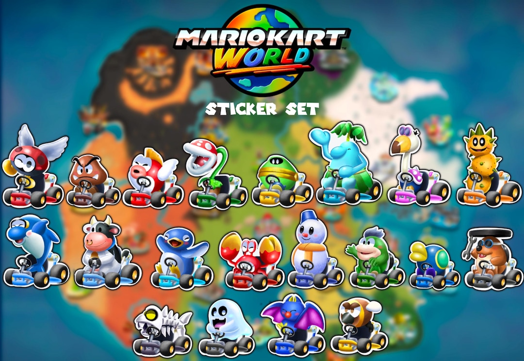 マリオカートワールド 新規キャラクターステッカーセット - Etsy 日本