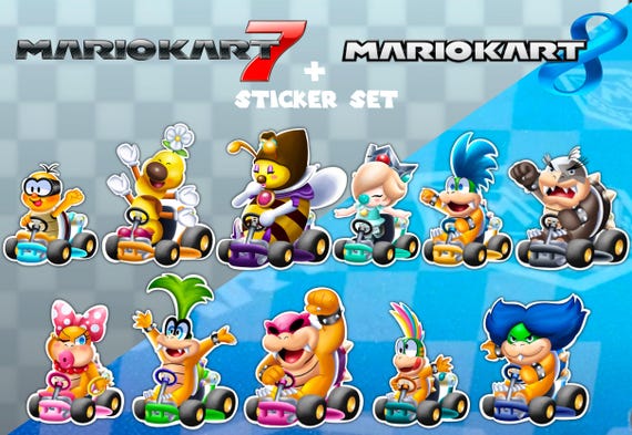 Mario Kart 7 + 8 Newcomers Sticker Set - Lakitu, Wiggler, Honey