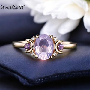 AAA Quality Lavender Amethyst Wedding Ring For Women, Vintage Antique Lavender Amethyst Engagement Ring, Promise Ring, Bridal Ring leaf Ring