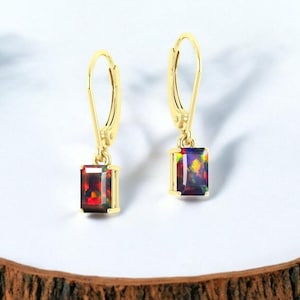 AAA Natürliche äthiopische Schwarzopalohrringe für Frauen, Feueropalohrringe, Baumelnohrring, Goldohrring, minimalistische Ohrringe, Hochzeitsohrringe