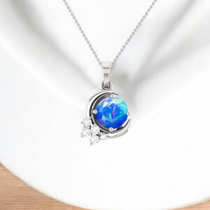 AAA Natural Ethiopian Blue Opal Necklace for women,Vintage Fire opal pendant, Blue Opal, Minimalist pendant, Fire Opal Jewelry, Gift for her