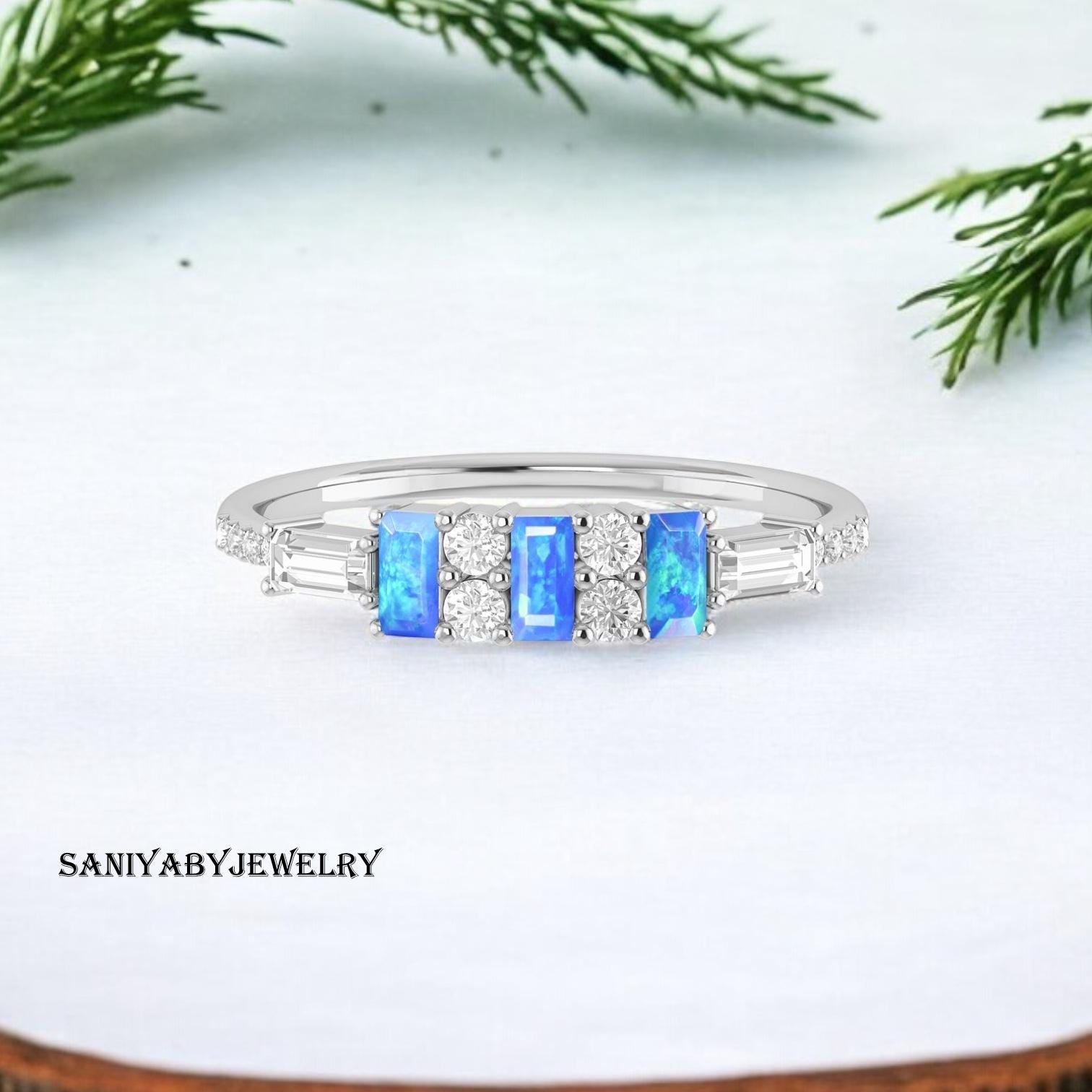 エチオピアンオパール サファイアブルートパーズリング指輪シルバー