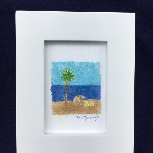 Perfect Day at the Beach Watercolor - Small Giclee Print