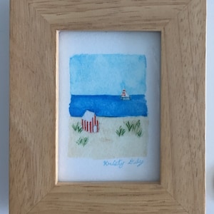 Beach Cabana Watercolor - Miniature Giclee Print