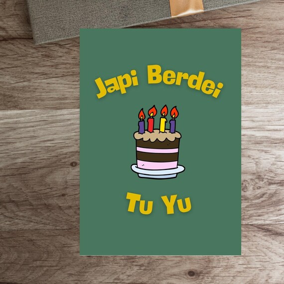 Funny Spanglish Birthday Card – Japi Berdei Tu Yu (digital