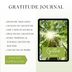 Dankbarkeits-Tagebuch | Dankbarkeits-Planer | Mindset & Wellness Arbeitsbuch | Persönliches Entwicklungbuch | 38 Seiten | Sofort Download