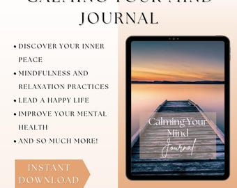 Calming Your Mind Journal | 20-Page Guided Mindfulness & Mental Wellness Workbook