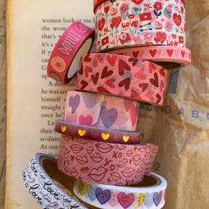 Love-Themed Washi Tape Sampler – 10 Varieties | 24” Each