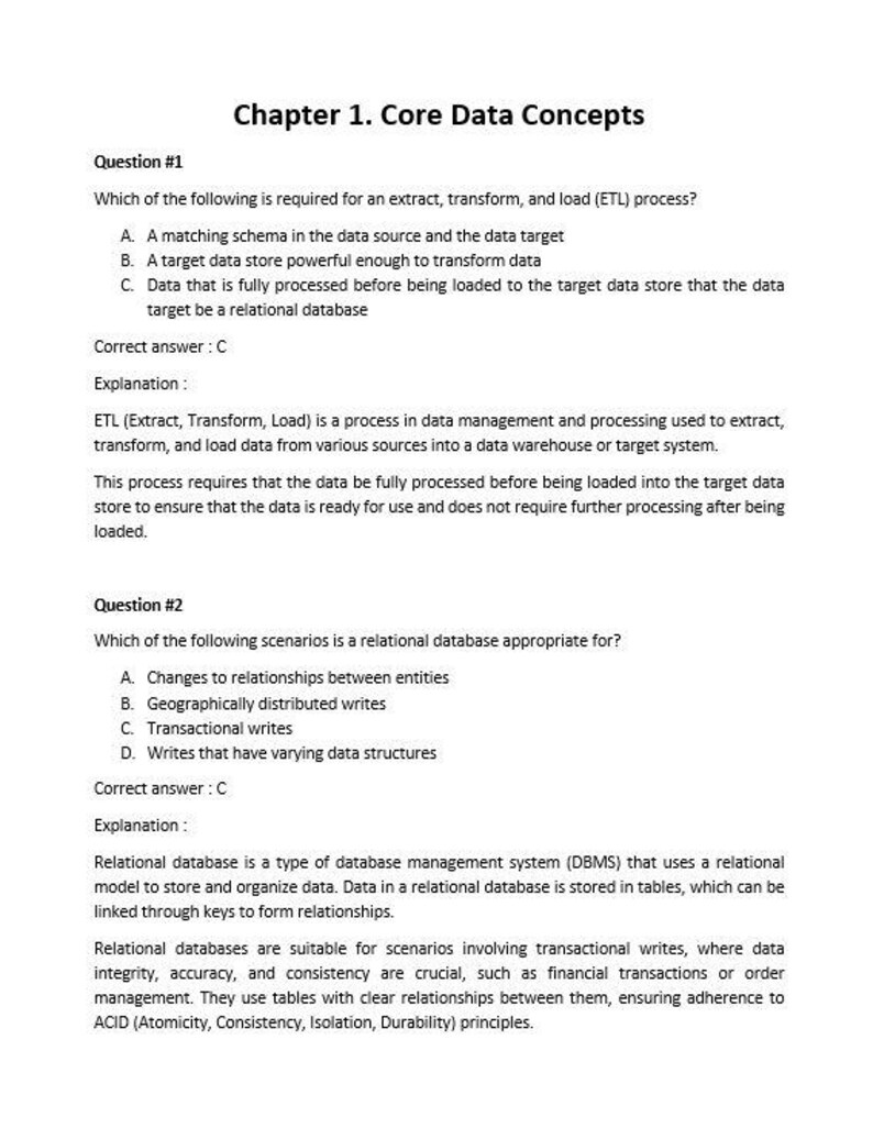 DP 900 Microsoft Azure Data Fundamentals - 400 Questions & Explanation ...