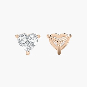 1 Ct Heart Moissanite Stud Earrings | 925 Silver Dainty Diamond Look Earrings | Romantic Gift for Her | Screw Back Studs