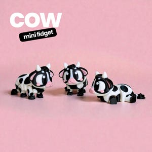 3D Printed Cow Fidget Toy | Articulated Mammal Figure