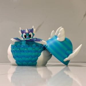 Flexi Celestial Dragon & Egg | 3D Printed Articulated Galaxy Dragon Fidget Toy