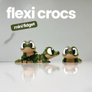 Flexi Crocodile Fidget Toy, 3D Printed Articulated Croc That Wiggles in Your Hand