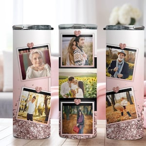 Custom Photo 20oz Tumbler, Your Photos on Tumbler, Unique Family Gift Tumbler, High Quality Picture Tumbler, Faux Glitter Printed Tumbler