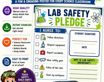 Lab Safety Pledge Printable | Back to School Science Activity