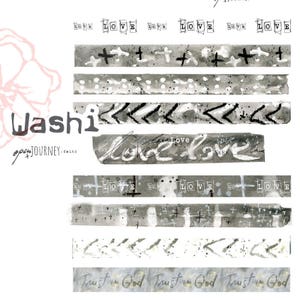 Washi Strips, Love theme  - digital download for bible journaling, card making and craft