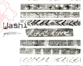 Washi Strips, Love theme  - digital download for bible journaling, card making and craft