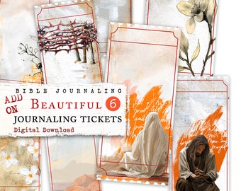 ADD ON Beautiful 6 LENT- Journaling Tickets - digital download