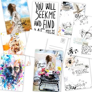 Seek - Conjunto de 8 cartões postais de fé