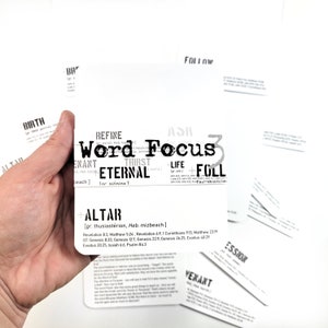 Word Focus 3 - 40 LARGE Ensemble de cartes de journalisation d'étude de mots