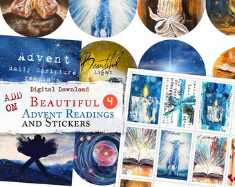 ADD ON Beautiful 4 - Journaling Post Stamps and Stickers - digital download