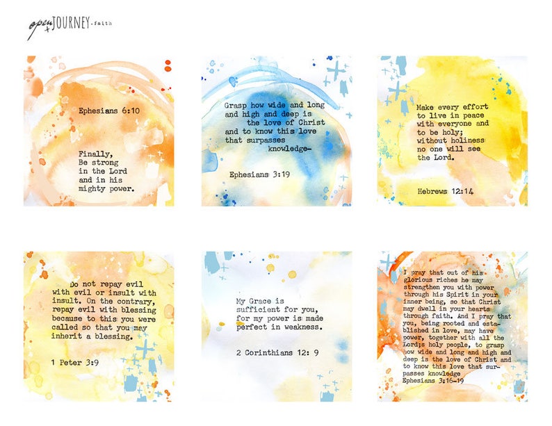 Inspirational Bible Verse Cards - set of 24 - digital download image 2