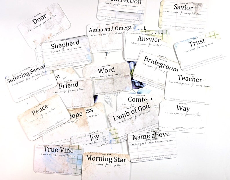 His Name 33 Names of Jesus card set with Bible verse references image 5