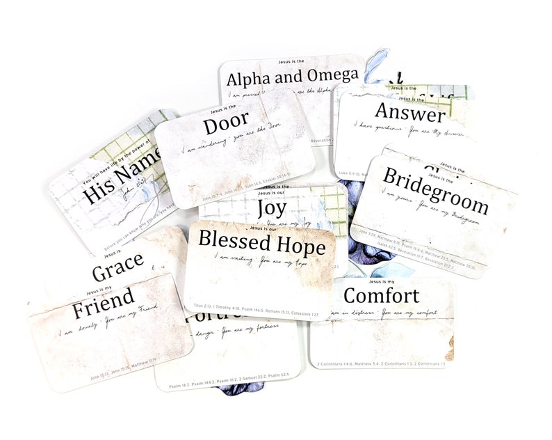 His Name 33 Names of Jesus card set with Bible verse references image 3