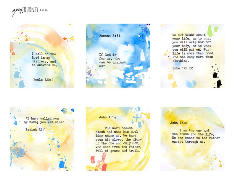 Inspirational Bible Verse Cards - set of 24 - digital download image 5