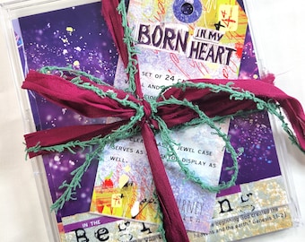 Born in my Heart - Advent 24 large card set with stand
