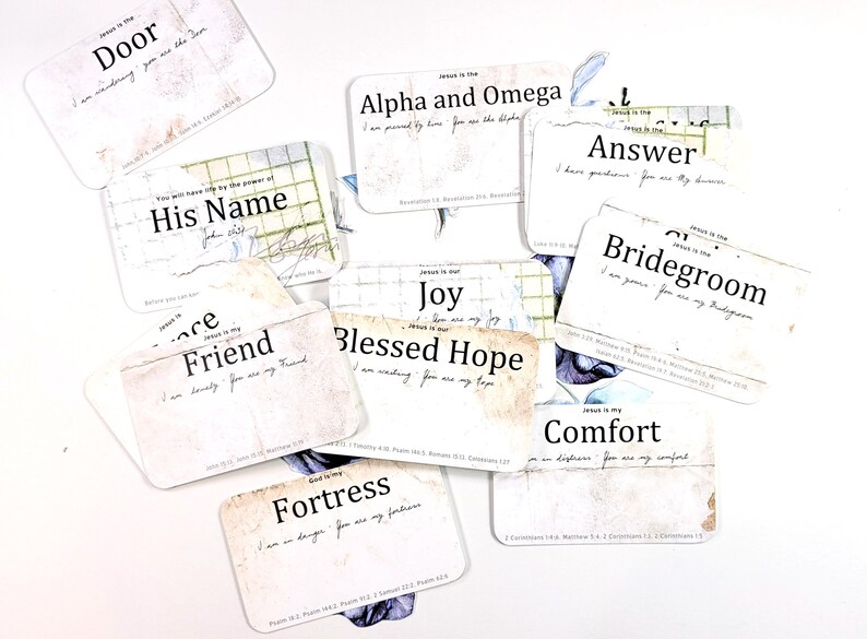 His Name 33 Names of Jesus card set with Bible verse references image 4