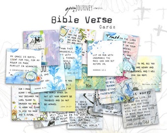 Inspirational Bible Verse Cards and art - set of 24 - digital download